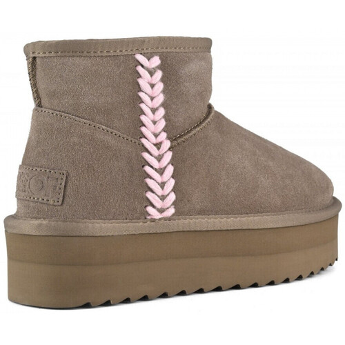 Colors of California Platform boot spike stitching Braun
