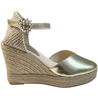 Schuhe Damen Leinen-Pantoletten mit gefloch Lagoa World 1941 Gold