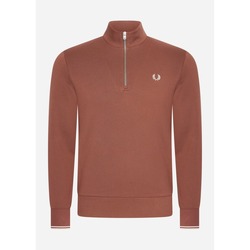 Kleidung Herren Pullover Fred Perry Half zip sweatshirt - whisky brown porridge marl Braun