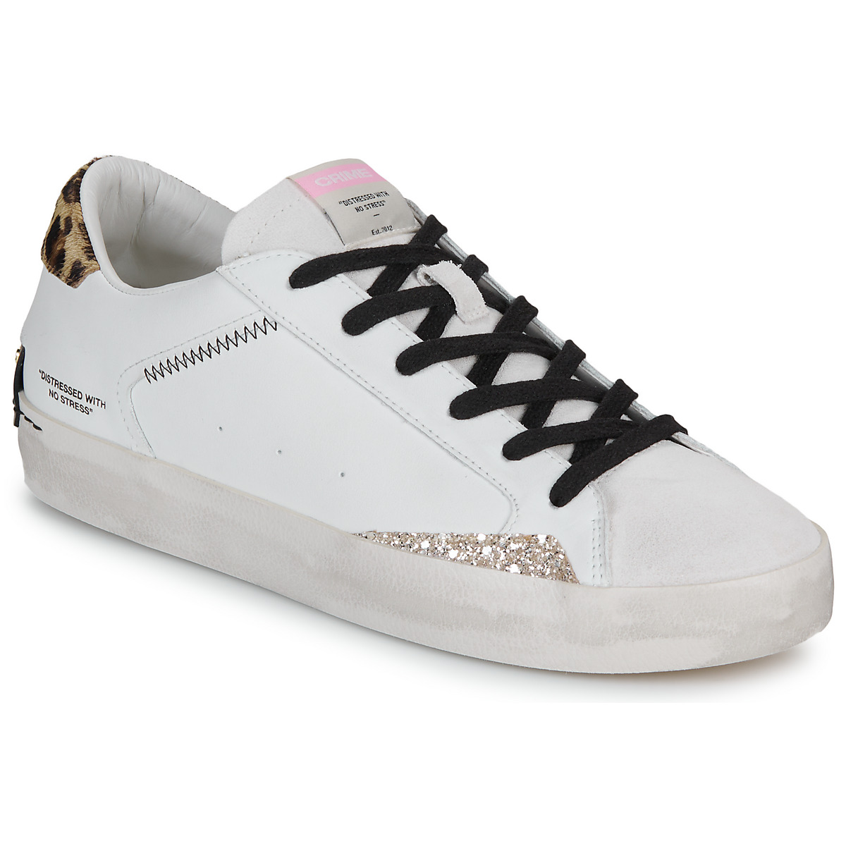 Schuhe Damen Sneaker Low Crime London DISTRESSED Beige