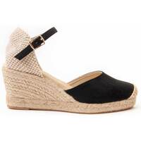 Schuhe Damen Leinen-Pantoletten mit gefloch Montevita 93440 Schwarz
