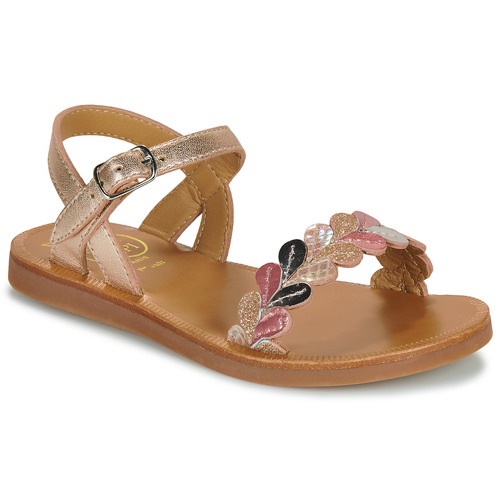 Schuhe Mädchen Sandalen / Sandaletten Pom d'Api PLAGETTE FERNS Kupfer