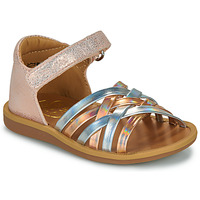 Schuhe Mädchen Sandalen / Sandaletten Pom d'Api POPPY LUX Mettalfarben