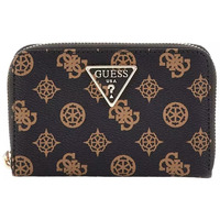 Taschen Damen Portemonnaie Guess LAUREL SLG MEDIUM ZIP AROUND  MOCHA LOGO SWPG85 00140 Schwarz