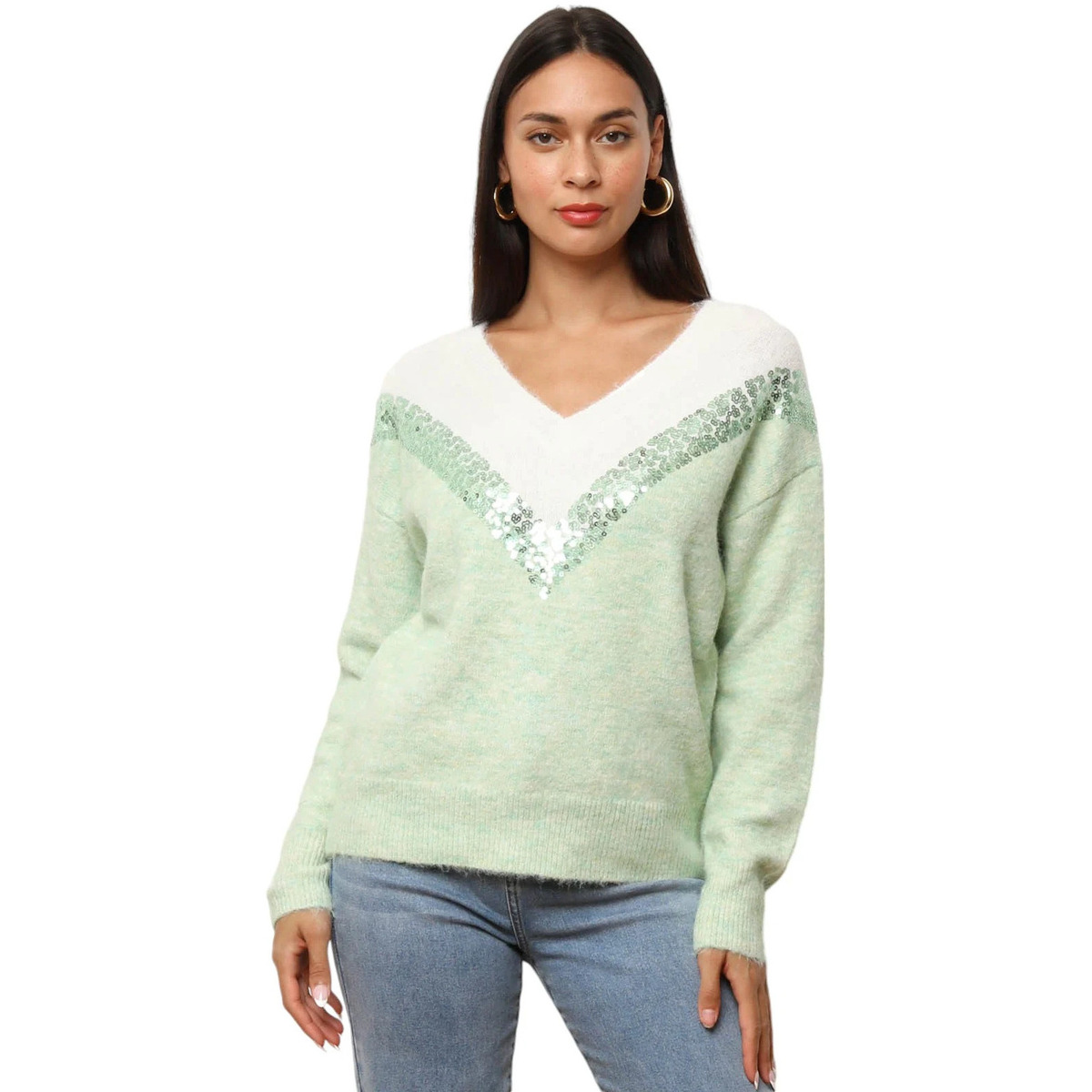 Kleidung Damen Pullover La Modeuse 72258_P169809 Grün