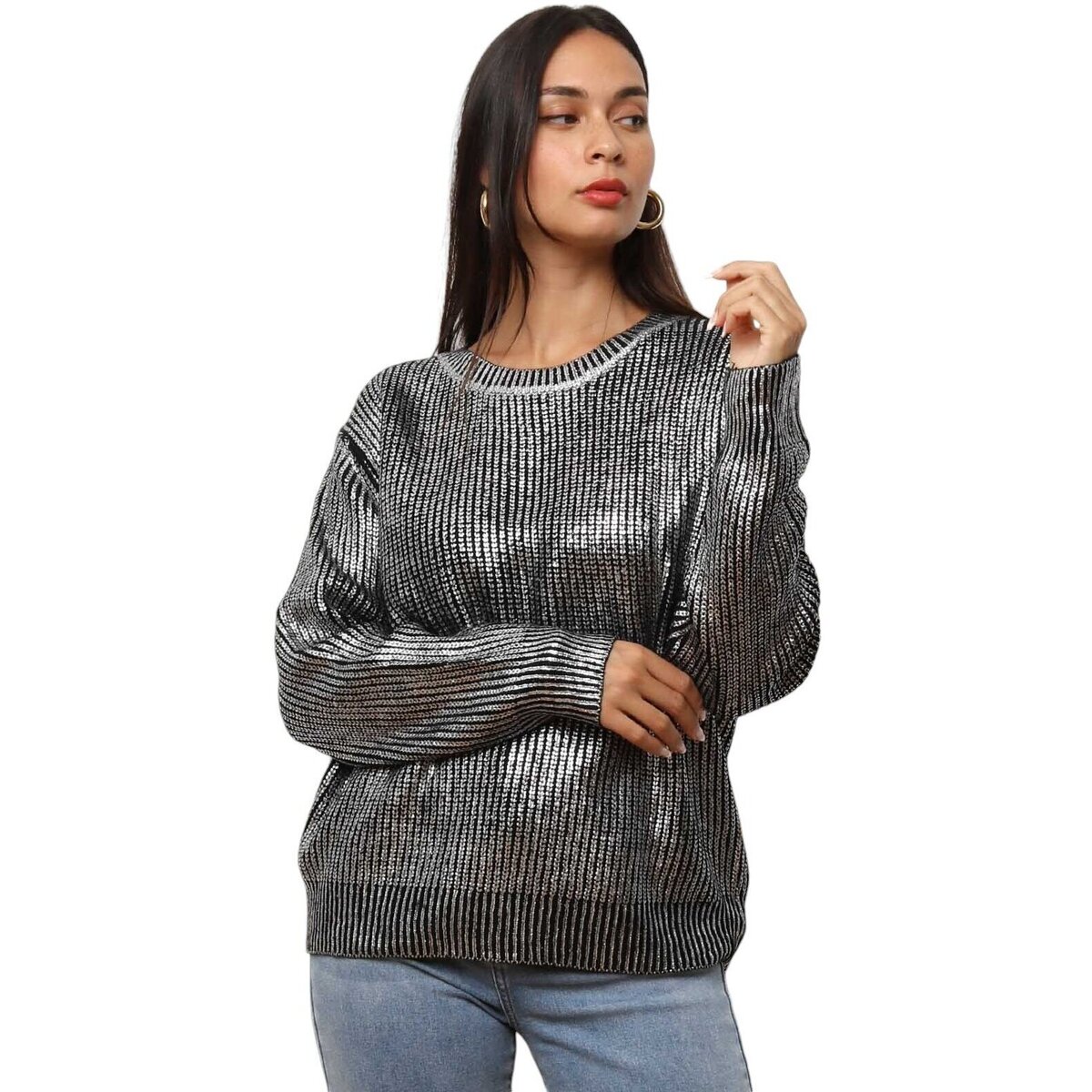 Kleidung Damen Pullover La Modeuse 72378_P169898 Schwarz
