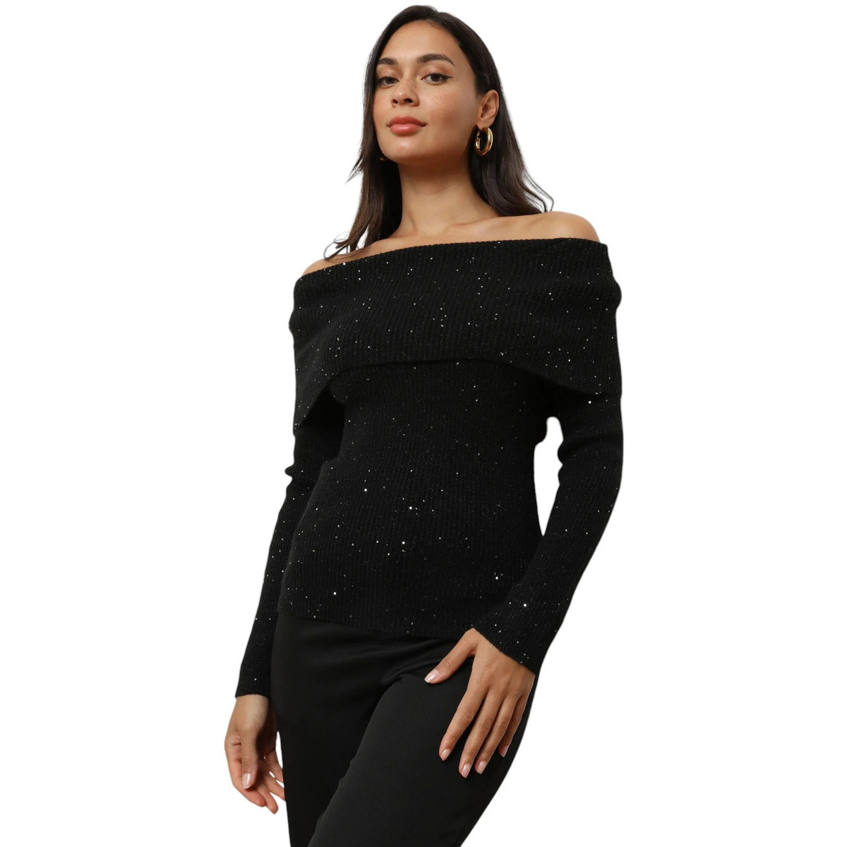 Kleidung Damen Pullover La Modeuse 72358_P169878 Schwarz