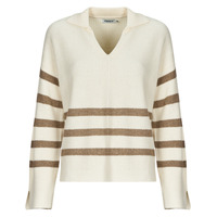 Kleidung Damen Pullover Only ONLMONNA Weiss / Camel
