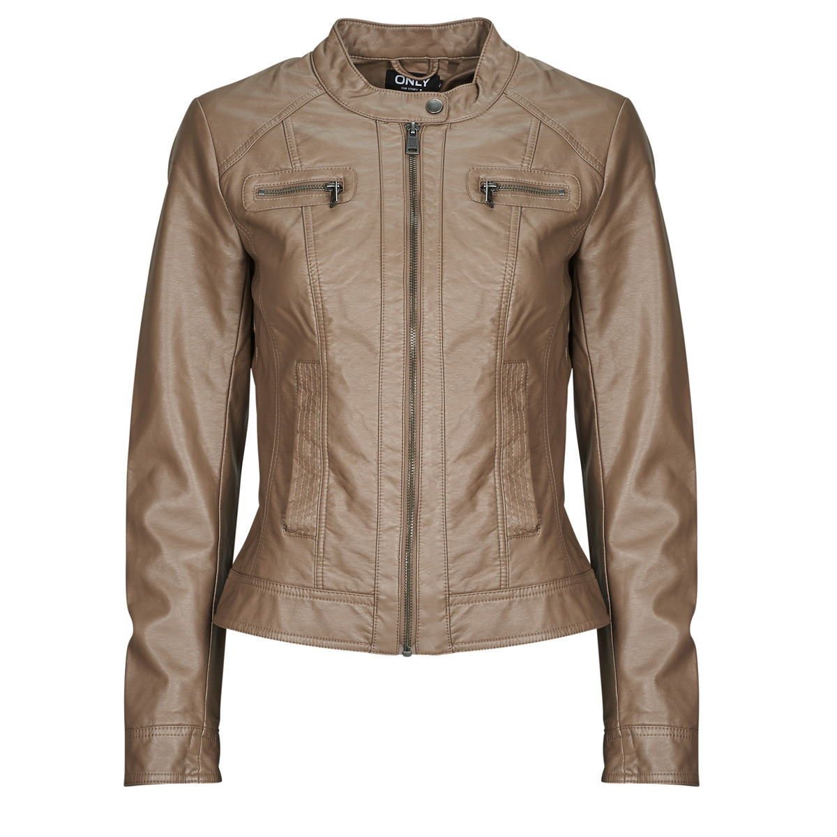 Kleidung Damen Lederjacken / Kunstlederjacken Only ONLBANDIT Braun