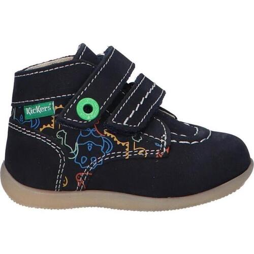 Schuhe Kinder Stiefel Kickers 910352-10 BONKRO-2 GOLF NUBUCK PRINT 910352-10 BONKRO-2 GOLF NUBUCK PRINT