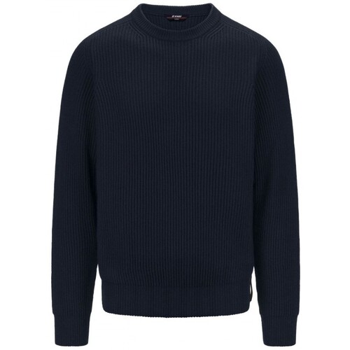 Kleidung Herren Pullover K-Way Blauer Pullover aus Verin-Woll-Merino-Mischung Blau