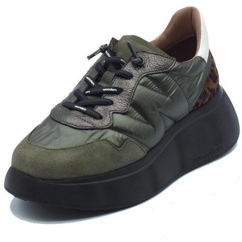 Schuhe Damen Sneaker Wonders A-3610 Trend Nylon Grün