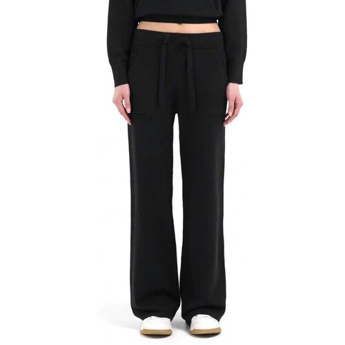 Kleidung Damen Hosen Replay Hose mit normaler Passform aus schwarzer Viskosemischung Schwarz
