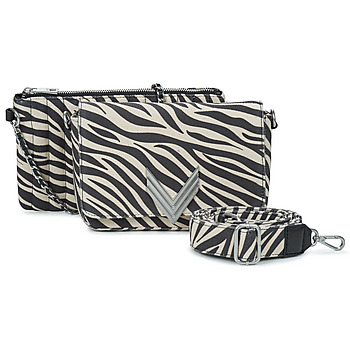 Taschen Damen Umhängetaschen Ikks 111 ZEBRE TOILE COTON IMPRIME Schwarz / Weiss
