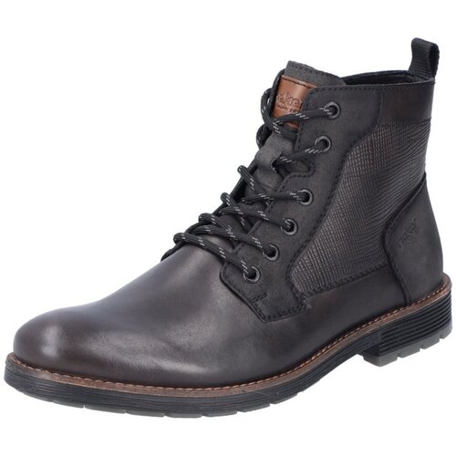 Schuhe Herren Stiefel Rieker F4521-46 blei anthrazit mogano Clarino Newa Ambor F4521-46 Grau