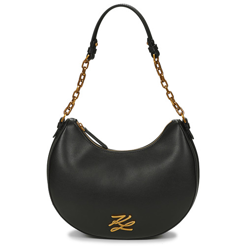 Taschen Damen Schultertaschen Karl Lagerfeld K/AUTOGRAPH MOON SHOULDER BAG Schwarz / Gold