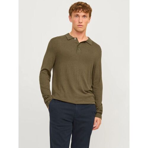 Kleidung Herren Pullover Jack & Jones 12259650 WILLIAM POLO-PEAT MELANGE Grün