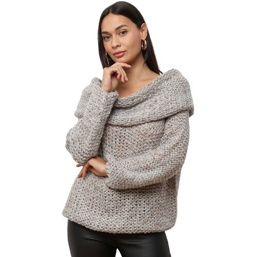 Kleidung Damen Pullover La Modeuse 72365_P169885 Grau