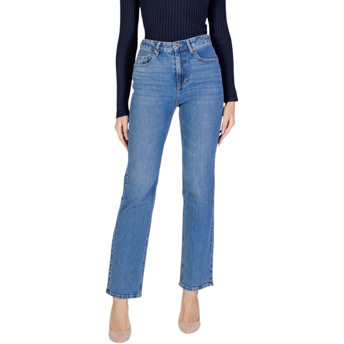 Kleidung Damen Straight Leg Jeans Vero Moda VMTESSA HR STRAIGHT JEANS LI3114 GA NOOS 10315494 Blau
