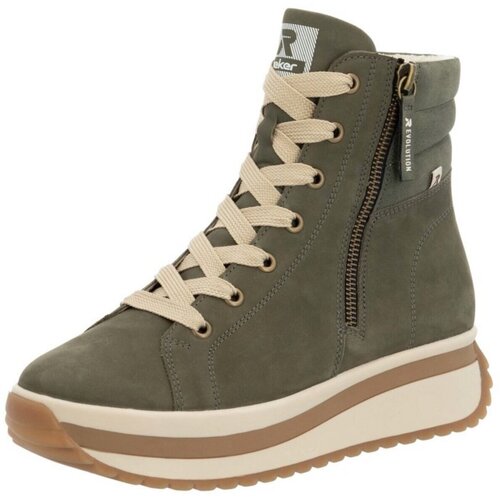 Schuhe Damen Stiefel Rieker Stiefeletten W0962-54 Grün