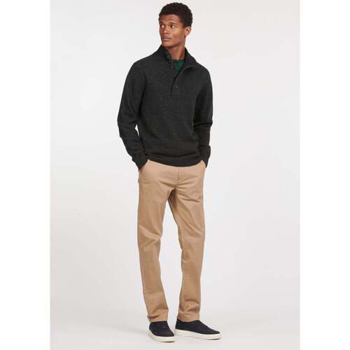 Barbour Essential patch half zip knitted jumper - charcoal Schwarz
