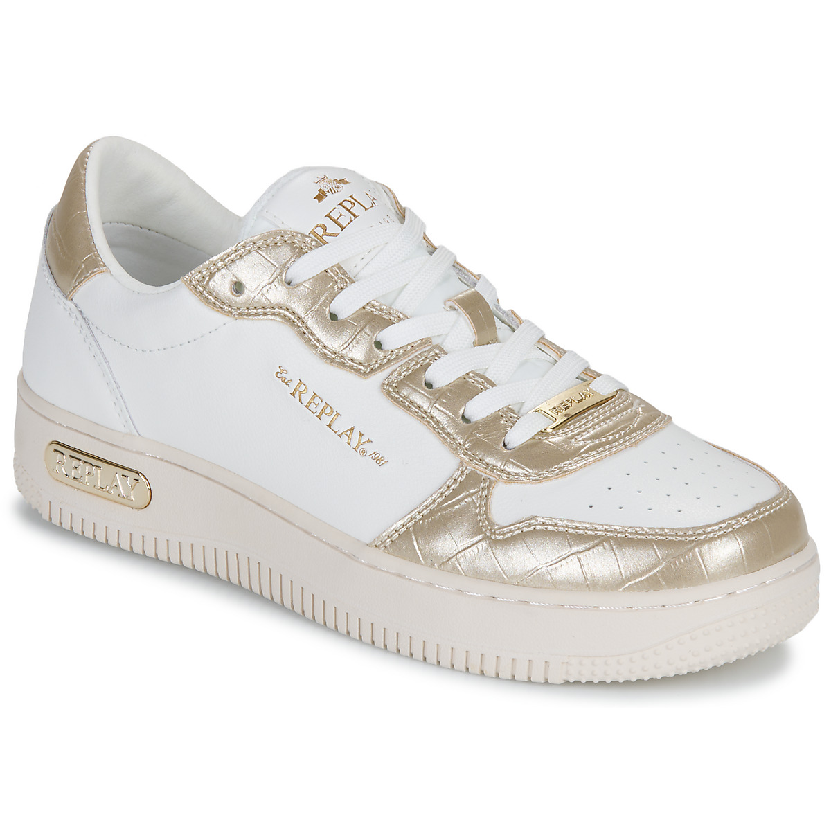 Schuhe Damen Sneaker Low Replay GWZ2U-001-C0049L-3180 Weiss / Gold