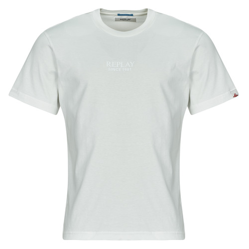 Kleidung Herren T-Shirts Replay T SHIRT Weiss
