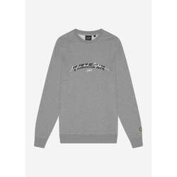 Kleidung Herren Pullover Lyle & Scott Established 1874 graphic crew neck sweatshirt - mid grey marl Grau