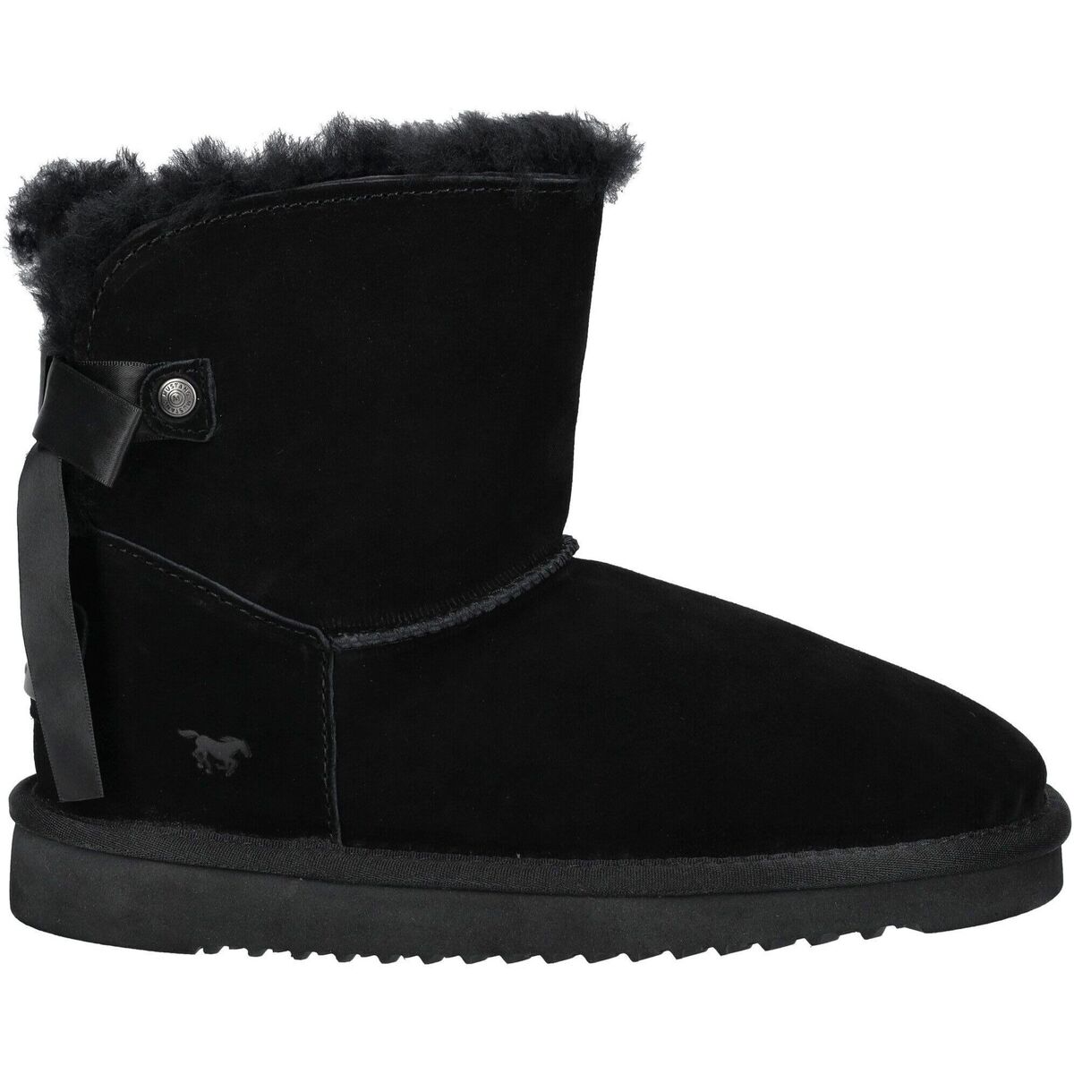Schuhe Damen Boots Mustang Stiefelette Schwarz