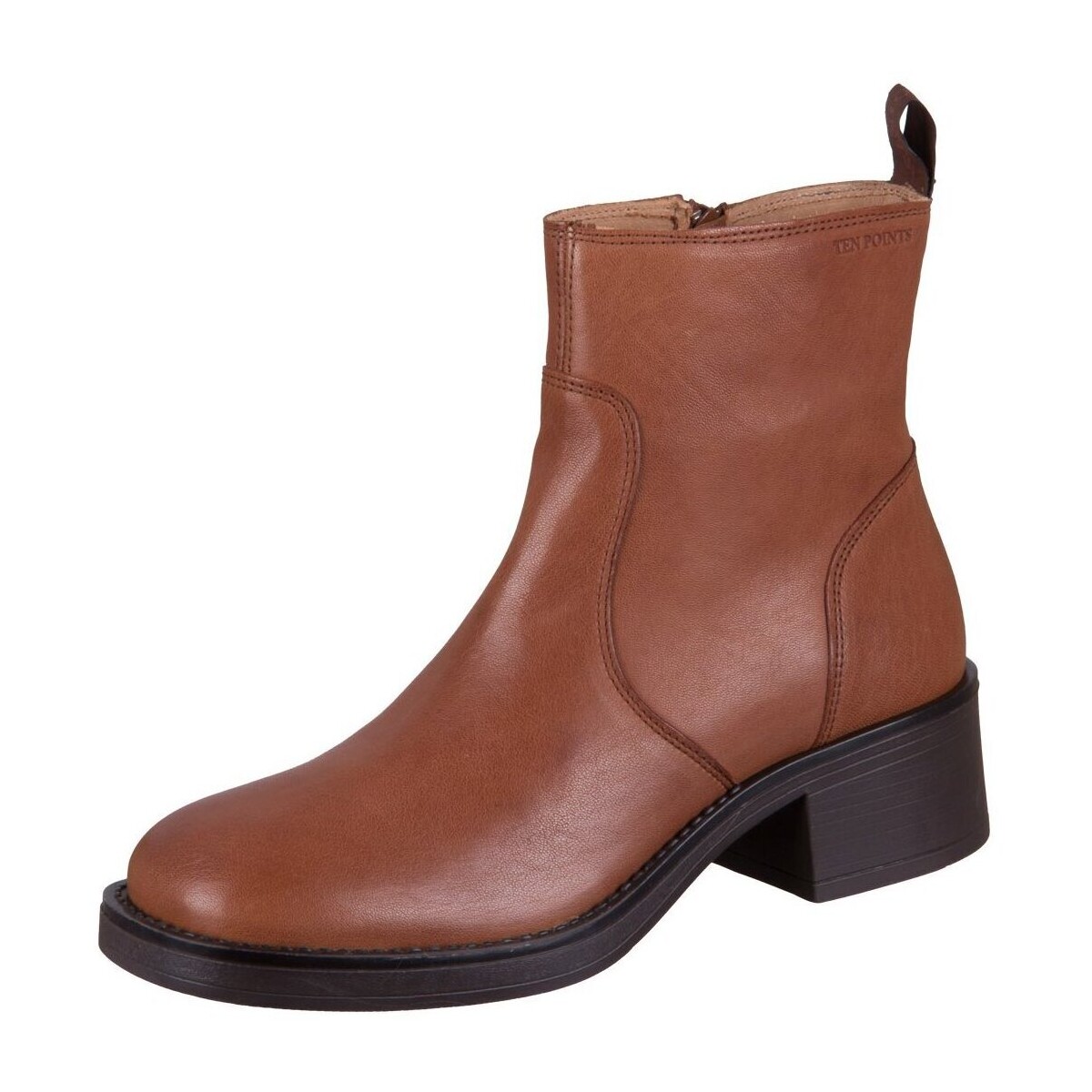 Schuhe Damen Stiefel Ten Points Stiefeletten Ingrid 60494 319 cognac 60494 319 Braun