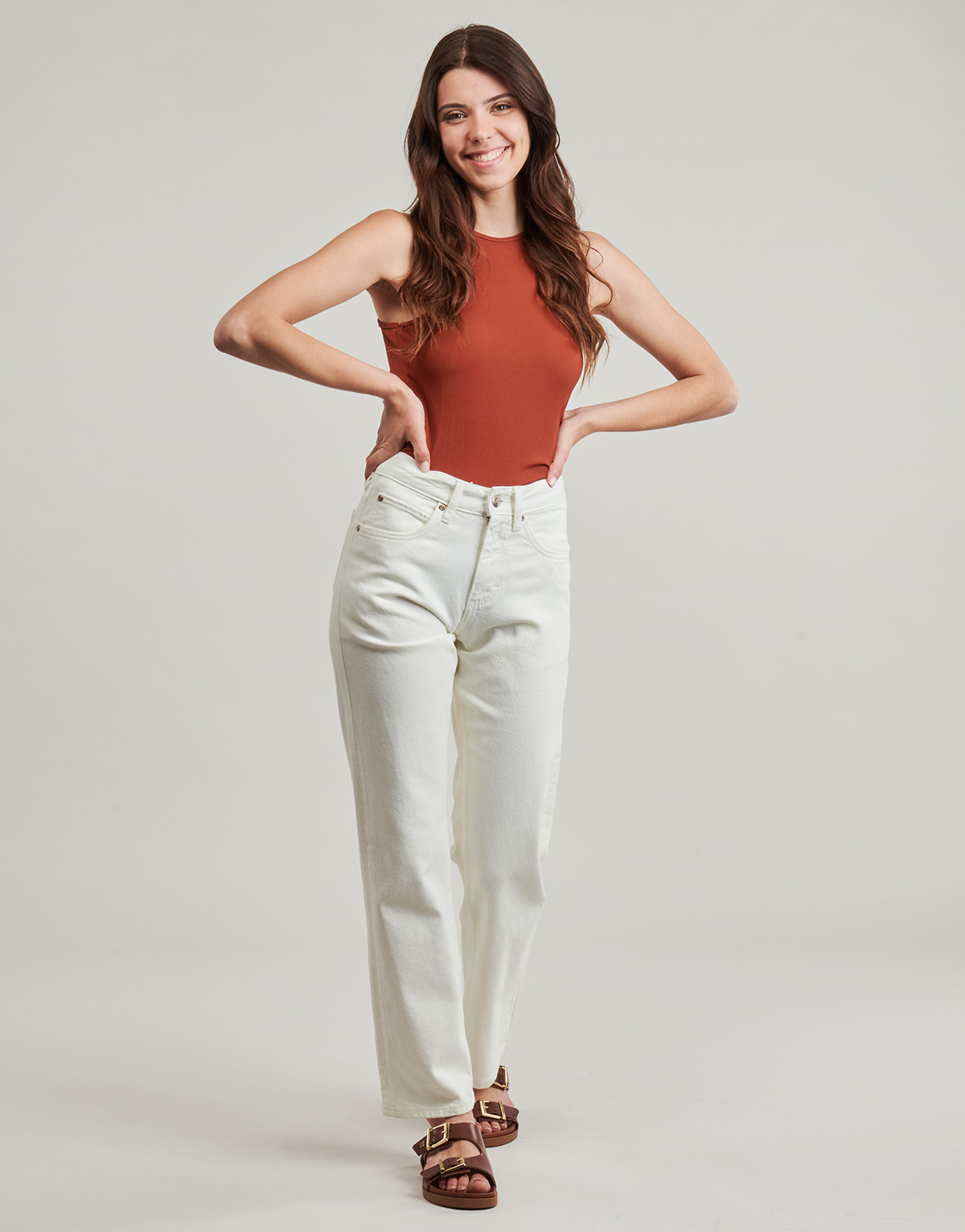 Kleidung Damen Straight Leg Jeans Lee RIDER CLASSIC Weiss