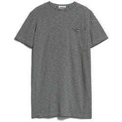 Kleidung Damen Kleider Armedangels Robe t-shirt femme  Chaara Lovely Stripes Schwarz