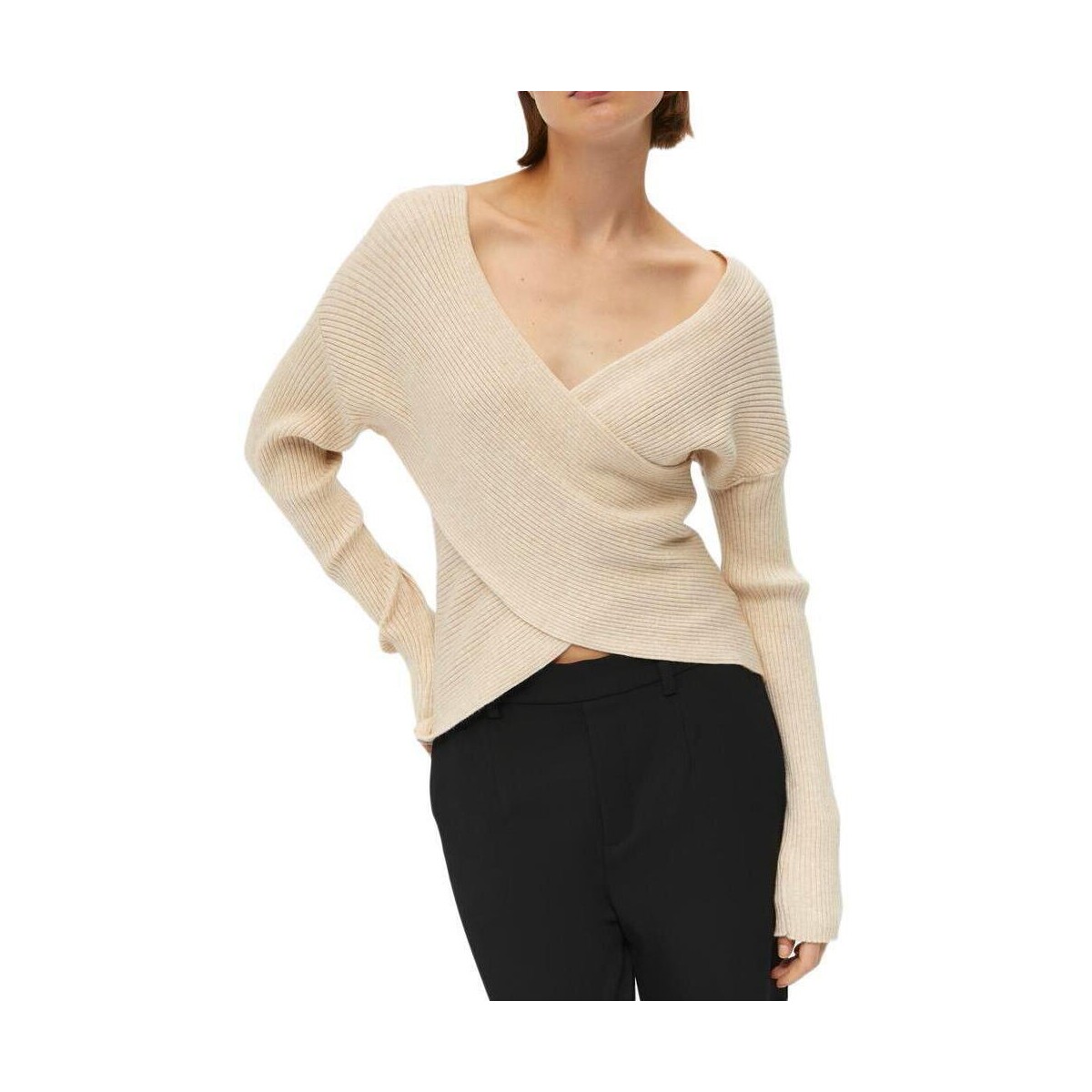 Kleidung Damen Pullover Object 23042152 Beige