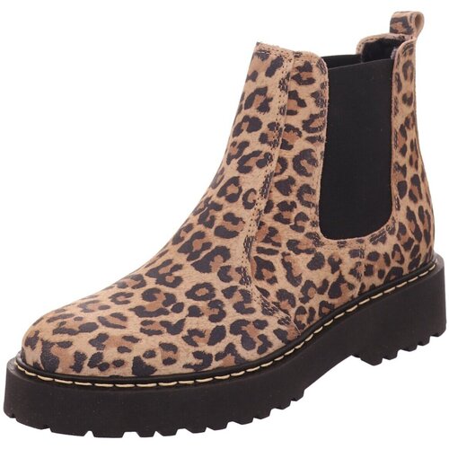Schuhe Damen Stiefel Palpa Stiefeletten F-8396-leopardo Beige