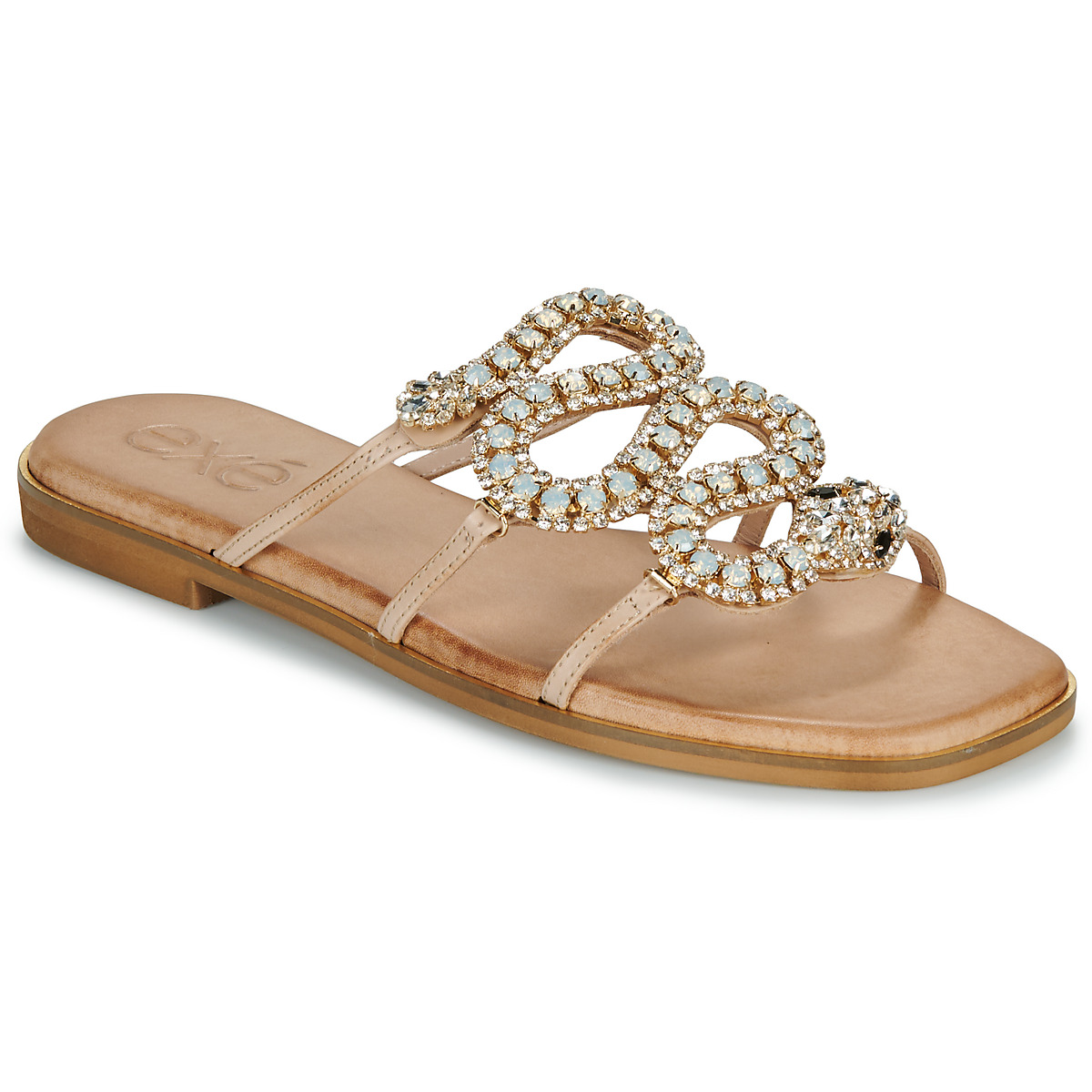 Schuhe Damen Pantoffel Exé Shoes 543-ORO-LEATHER-NATURAL Beige