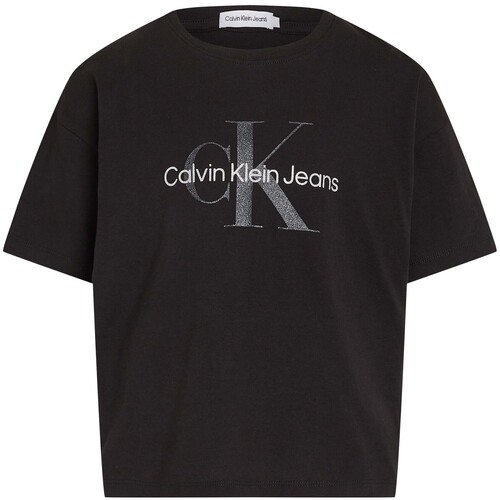 Kleidung Mädchen T-Shirts & Poloshirts Calvin Klein Jeans  Schwarz