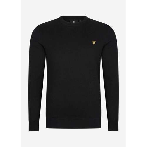 Kleidung Herren Pullover Lyle & Scott Cotton crew neck jumper - jet black Schwarz