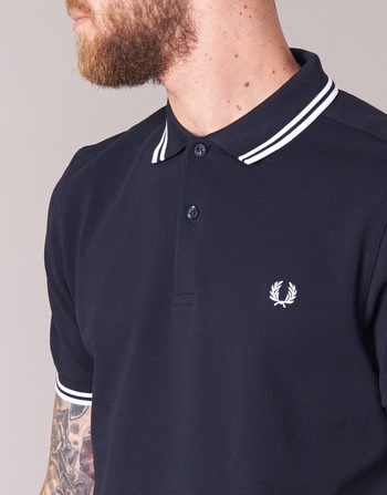 Fred Perry SLIM FIT TWIN TIPPED Marine / Weiss