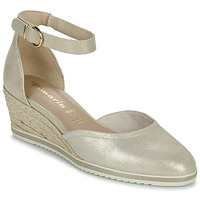 Schuhe Damen Leinen-Pantoletten mit gefloch Tamaris 22309-179 Gold