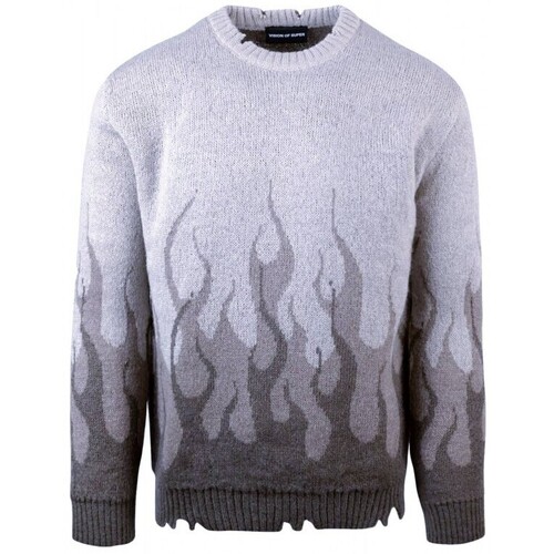 Kleidung Herren Pullover Vision Of Super Jacquardpullover mit Flammen Beige