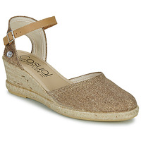 Schuhe Damen Leinen-Pantoletten mit gefloch Casual Attitude ONELLA Braun / Gold