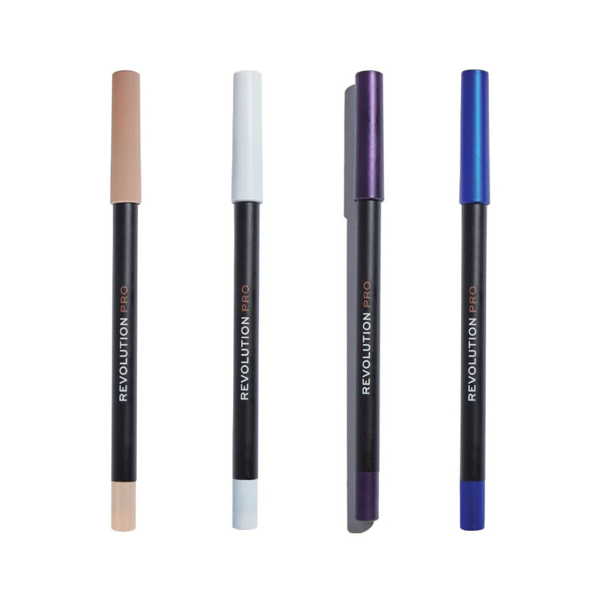 Beauty Damen Eyeliner Makeup Revolution Set mit 4 Supreme Pigment Gel Eyelinern - Nude Ivory/ W Other