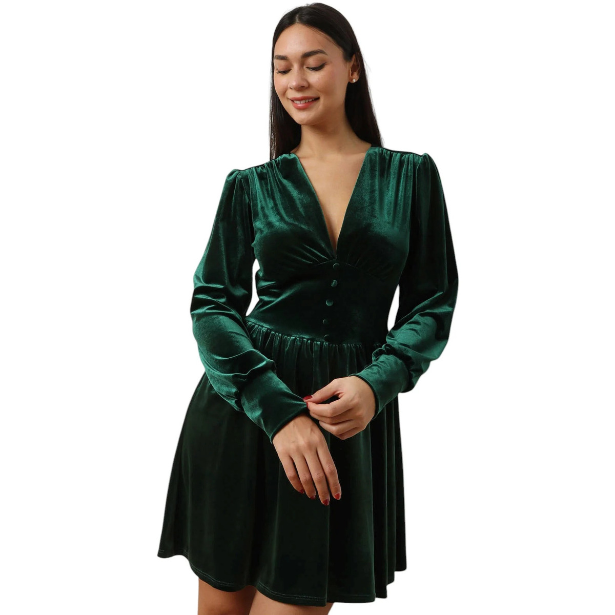 Kleidung Damen Kleider La Modeuse 73513_P173467 Grün