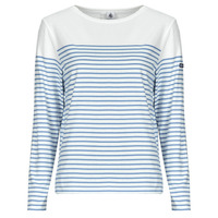 Kleidung Damen Langarmshirts Petit Bateau BABELA Weiss / Blau
