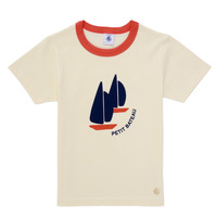 Kleidung Kinder T-Shirts Petit Bateau BICHON Weiss / Marine