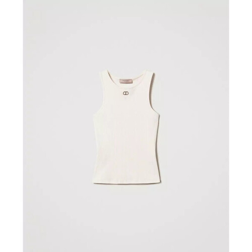 Kleidung Damen 3/4 & 7/8 Jeans Twin Set TOP FITTED A COSTINE CON OVAL T Art. 251TP2550 