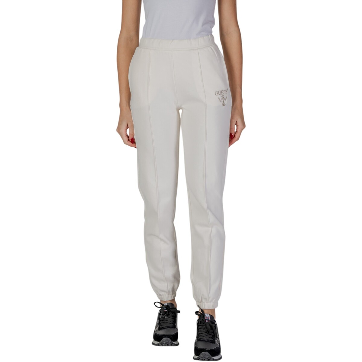 Kleidung Damen Jogginghosen Guess ROBERTA CUFF V5RB13 KC3D2 Weiss