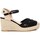 Schuhe Damen Leinen-Pantoletten mit gefloch Refresh 171953 Schwarz