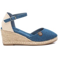 Schuhe Damen Leinen-Pantoletten mit gefloch Refresh 171870 Blau