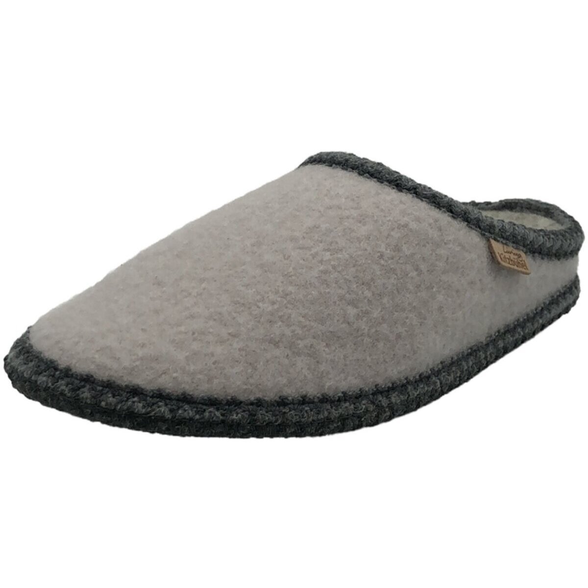 Schuhe Damen Hausschuhe Kitzbuehel Pantoffel mit Häkelverzierung 4664 0113 oatmilk Wolle 4664 0113 Grau